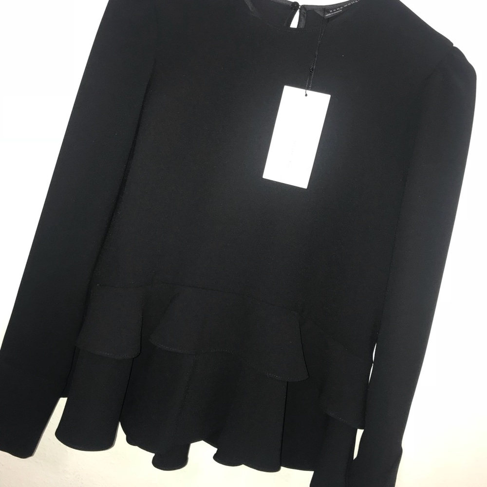 Super cute peplum Black ZARA top!